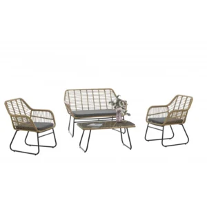 mobiliario-contract-sillon kroya metal ratan beige cojin negro 1